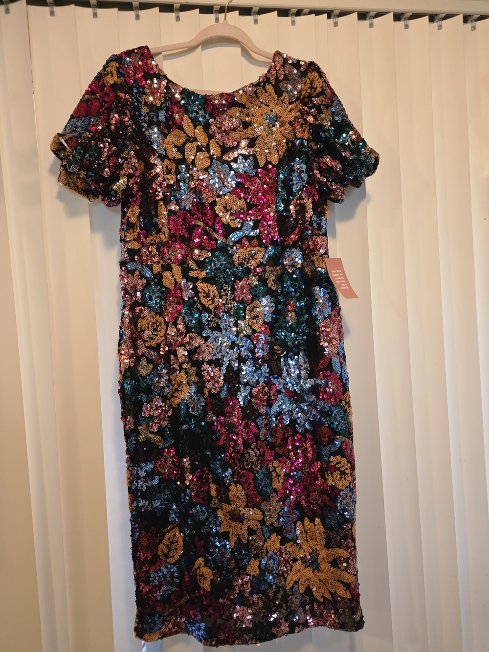 Ivy City Co Multicolor Sequin Floral Midi Dress - Gold, Pink, Blue, Green